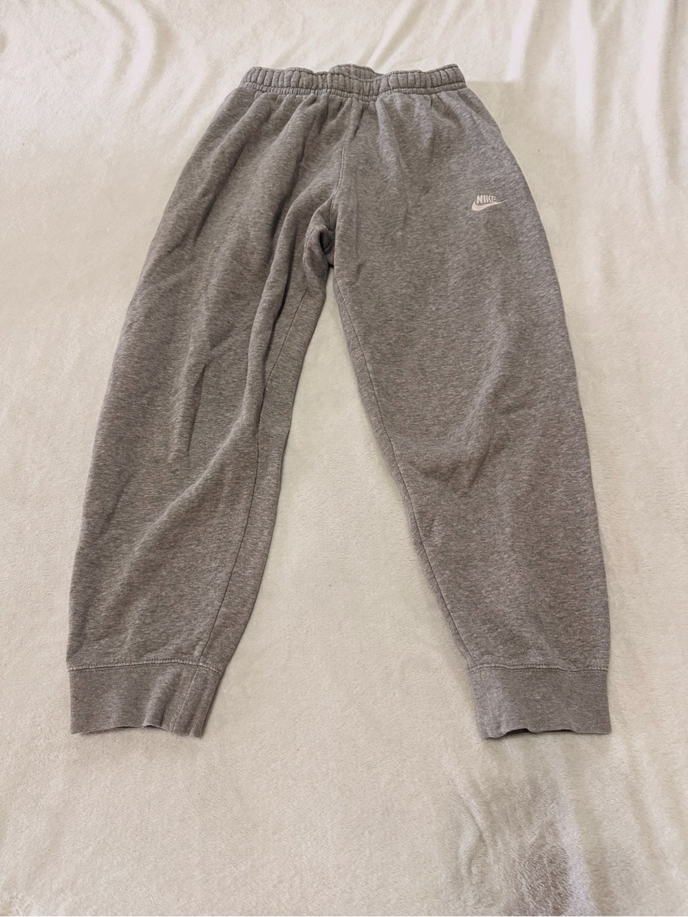 Nike Gray Youth Jogger Pants with White Swoosh